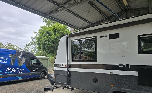 Caravan ready for a TV Magic TV installation