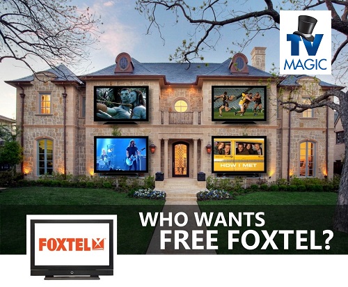 a picture of a house with various areas that Foxtel is playing