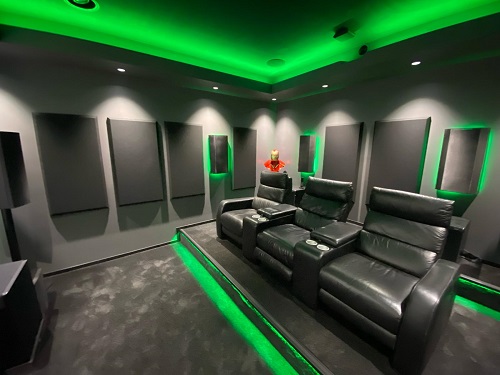 Green themed home cinema