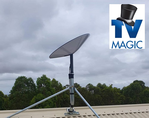 Starlink installed by TV Magic with TV Magic logo in top right corner