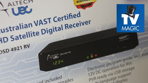 Close up of a Vast TV box with TV Magic logo in top right corner