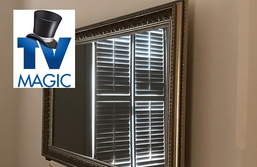 Close up of a Hidden TV installation performed by TV Magic