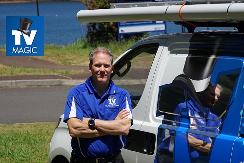 technician next to his van