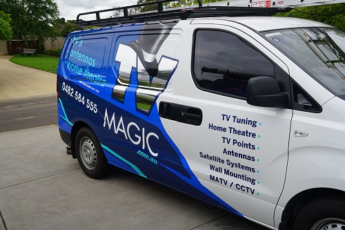 Side view of technician - Doug's van