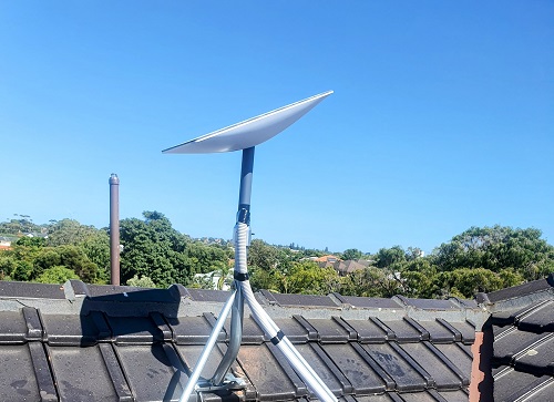 Close up of a TV Magic Starlink installation