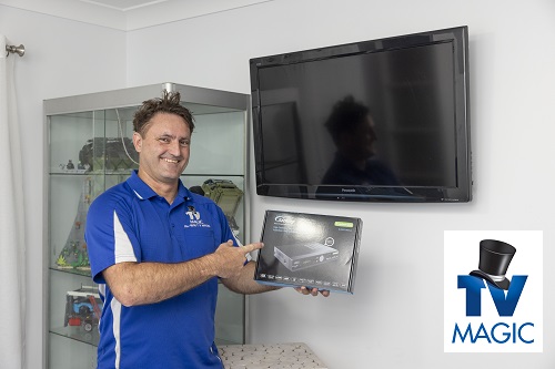 Technician holding a vast box