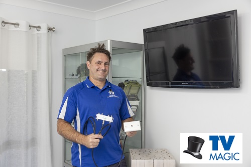 Technician getting ready to install an extra TV point for a customer