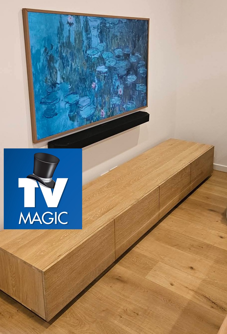 samsung frame with floating soundbar2025