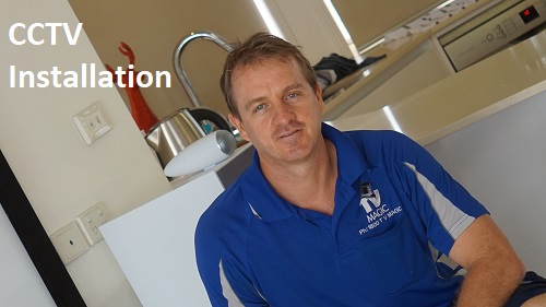 Technician - Brent. Caption "CCTV Installation" in top left corner