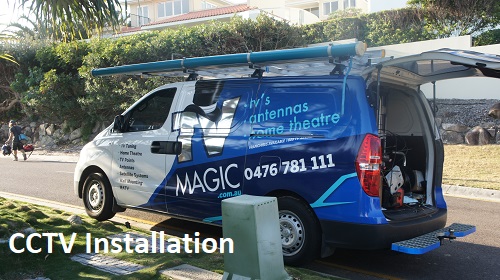 TV Magic Van with the caption "CCTV Installation" at bottom of picture