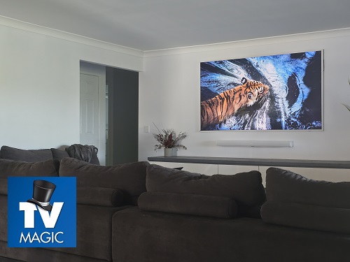 Image of a living room with smart automation by TV Magic