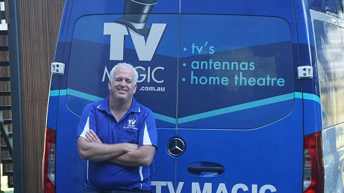 Technician - Steve behind TV Magic van