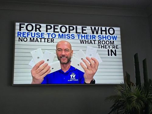 "For People Who Refuse To Miss Their Favourite Show No Matter What Room They're In!"