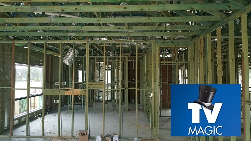 Building structure, ready for pre-wiring