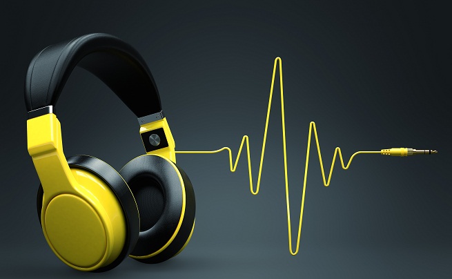 yellow headphones